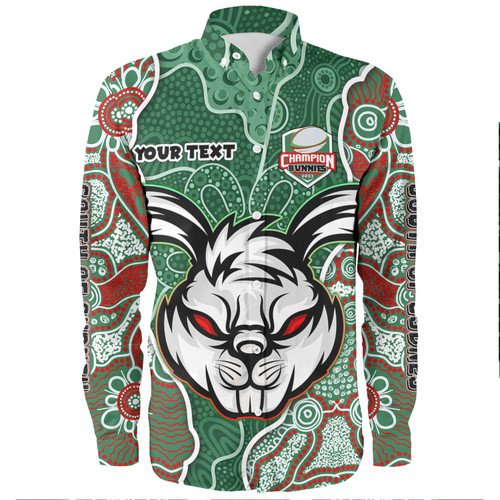 South Sydney Rabbitohs Grand Final Custom Long Sleeve Shirts - Custom Rabbitohs With Contemporary Style Of Aboriginal Painting Long Sleeve Shirts South Sydney Rabbitohs Grand Final Custom Long Sleeve Shirts - Custom Rabbitohs With Contemporary Style Of Aboriginal Painting Long Sleeve Shirts