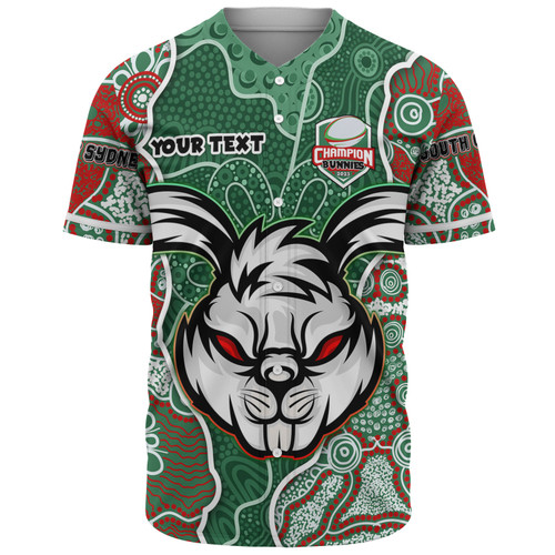 South Sydney Rabbitohs Grand Final Custom Baseball Shirt - Custom Rabbitohs With Contemporary Style Of Aboriginal Painting Baseball Shirt South Sydney Rabbitohs Grand Final Custom Baseball Shirt - Custom Rabbitohs With Contemporary Style Of Aboriginal Painting Baseball Shirt