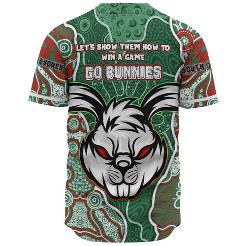 South Sydney Rabbitohs Grand Final Custom Baseball Shirt - Custom Rabbitohs With Contemporary Style Of Aboriginal Painting Baseball Shirt South Sydney Rabbitohs Grand Final Custom Baseball Shirt - Custom Rabbitohs With Contemporary Style Of Aboriginal Painting Baseball Shirt