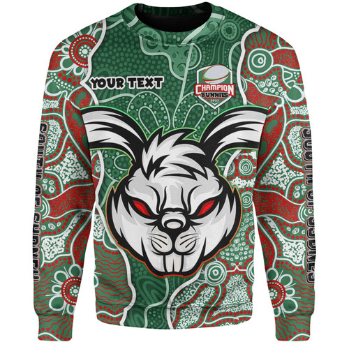 South Sydney Rabbitohs Grand Final Custom Sweatshirt - Custom Rabbitohs With Contemporary Style Of Aboriginal Painting Sweatshirt South Sydney Rabbitohs Grand Final Custom Sweatshirt - Custom Rabbitohs With Contemporary Style Of Aboriginal Painting Sweatshirt