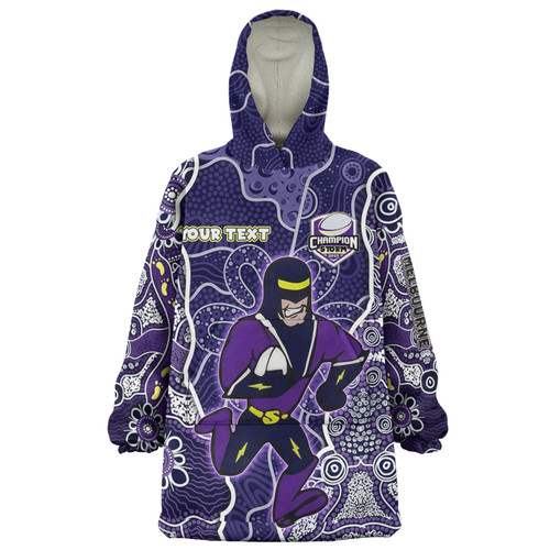 Melbourne Storm Grand Final Custom Snug Hoodie - Custom Melbourne Storm With Contemporary Style Of Aboriginal Painting Snug Hoodie Melbourne Storm Grand Final Custom Snug Hoodie - Custom Melbourne Storm With Contemporary Style Of Aboriginal Painting Snug Hoodie