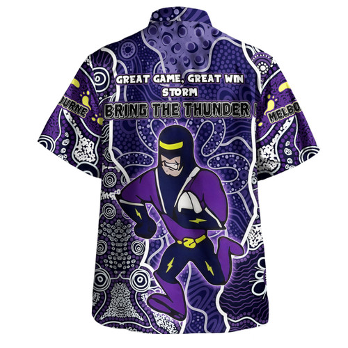 Melbourne Storm Grand Final Custom Hawaiian Shirt - Custom Melbourne Storm With Contemporary Style Of Aboriginal Painting Hawaiian Shirt Melbourne Storm Grand Final Custom Hawaiian Shirt - Custom Melbourne Storm With Contemporary Style Of Aboriginal Painting Hawaiian Shirt