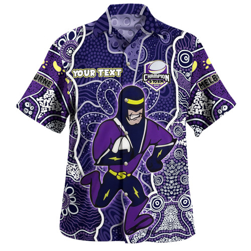 Melbourne Storm Grand Final Custom Hawaiian Shirt - Custom Melbourne Storm With Contemporary Style Of Aboriginal Painting Hawaiian Shirt Melbourne Storm Grand Final Custom Hawaiian Shirt - Custom Melbourne Storm With Contemporary Style Of Aboriginal Painting Hawaiian Shirt