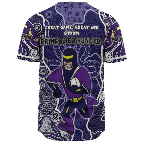 Melbourne Storm Grand Final Custom Baseball Shirt - Custom Melbourne Storm With Contemporary Style Of Aboriginal Painting Baseball Shirt Melbourne Storm Grand Final Custom Baseball Shirt - Custom Melbourne Storm With Contemporary Style Of Aboriginal Painting Baseball Shirt