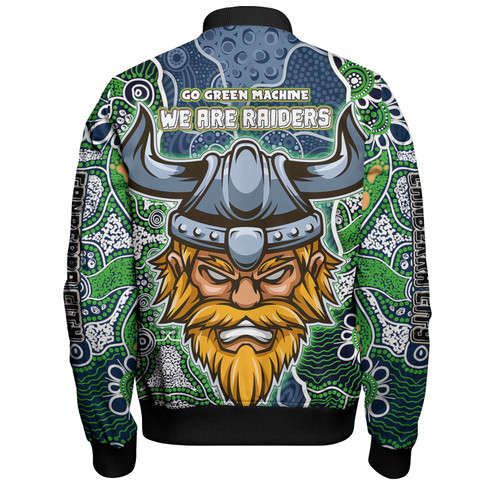 Canberra Raiders Grand Final Custom Bomber Jacket - Custom Raiders Contemporary Style Of Aboriginal Painting Bomber Jacket Canberra Raiders Grand Final Custom Bomber Jacket - Custom Raiders Contemporary Style Of Aboriginal Painting Bomber Jacket
