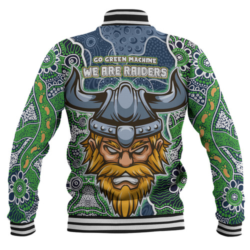 Canberra Raiders Grand Final Custom Baseball Jacket - Custom Raiders Contemporary Style Of Aboriginal Painting Baseball Jacket Canberra Raiders Grand Final Custom Baseball Jacket - Custom Raiders Contemporary Style Of Aboriginal Painting Baseball Jacket