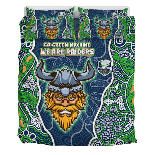 Canberra Raiders Grand Final Custom Bedding Set - Custom Raiders Contemporary Style Of Aboriginal Painting Bedding Set Canberra Raiders Grand Final Custom Bedding Set - Custom Raiders Contemporary Style Of Aboriginal Painting Bedding Set