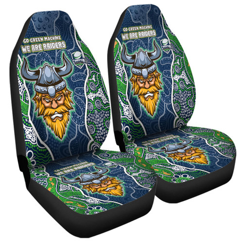 Canberra Raiders Grand Final Custom Car Seat Covers - Custom Raiders Contemporary Style Of Aboriginal Painting Car Seat Covers