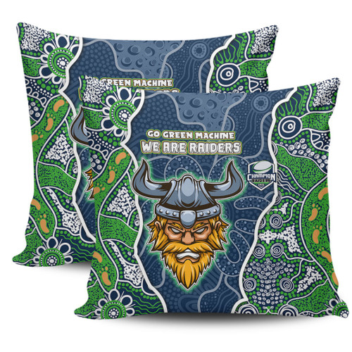 Canberra Raiders Grand Final Custom Pillow Covers - Custom Raiders Contemporary Style Of Aboriginal Painting Pillow Covers