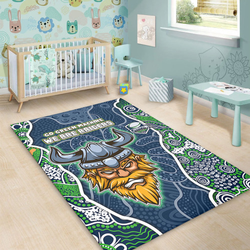 Canberra Raiders Grand Final Custom Area Rug - Custom Raiders Contemporary Style Of Aboriginal Painting Area Rug Canberra Raiders Grand Final Custom Area Rug - Custom Raiders Contemporary Style Of Aboriginal Painting Area Rug