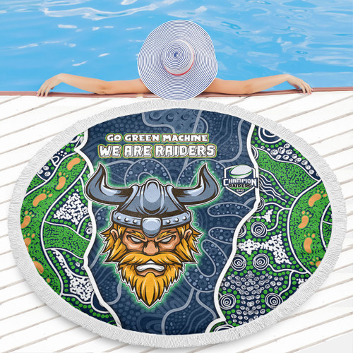 Canberra Raiders Grand Final Custom Beach Blanket - Custom Raiders Contemporary Style Of Aboriginal Painting Beach Blanket Canberra Raiders Grand Final Custom Beach Blanket - Custom Raiders Contemporary Style Of Aboriginal Painting Beach Blanket