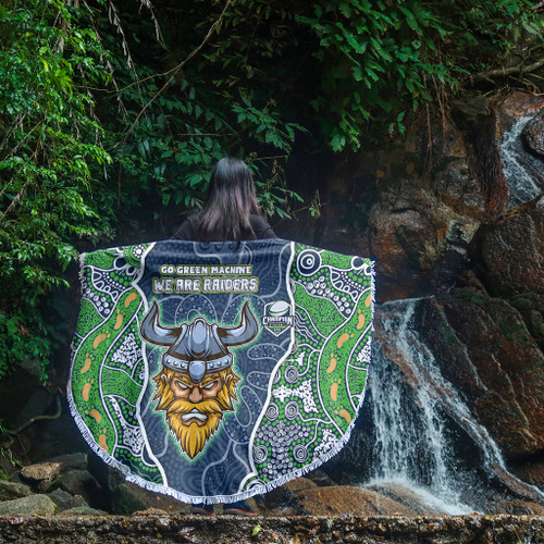 Canberra Raiders Grand Final Custom Beach Blanket - Custom Raiders Contemporary Style Of Aboriginal Painting Beach Blanket Canberra Raiders Grand Final Custom Beach Blanket - Custom Raiders Contemporary Style Of Aboriginal Painting Beach Blanket