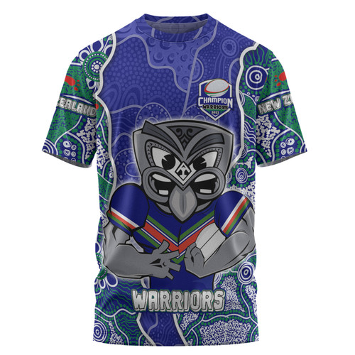New Zealand Warriors Grand Final Custom T-shirt - Custom New Zealand Warriors With Contemporary Style Of Aboriginal Painting  T-shirt