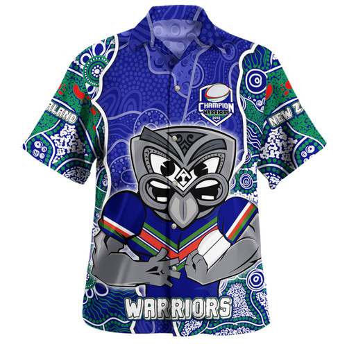 New Zealand Warriors Grand Final Custom Hawaiian Shirt - Custom New Zealand Warriors With Contemporary Style Of Aboriginal Painting  Hawaiian Shirt