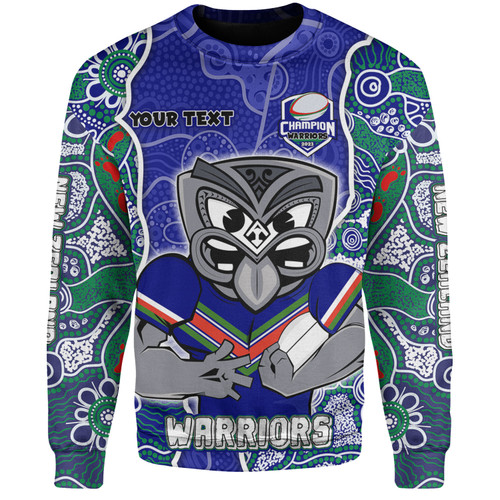 New Zealand Warriors Grand Final Custom Sweatshirt - Custom New Zealand Warriors With Contemporary Style Of Aboriginal Painting  Sweatshirt New Zealand Warriors Grand Final Custom Sweatshirt - Custom New Zealand Warriors With Contemporary Style Of Aboriginal Painting  Sweatshirt
