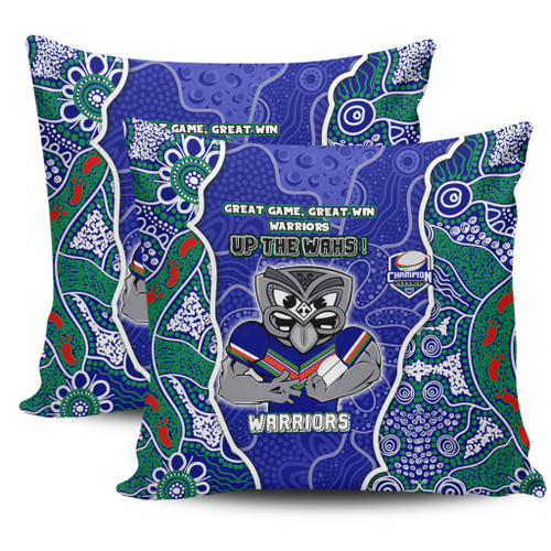 New Zealand Warriors Grand Final Custom Pillow Covers - Custom New Zealand Warriors With Contemporary Style Of Aboriginal Painting  Pillow Covers