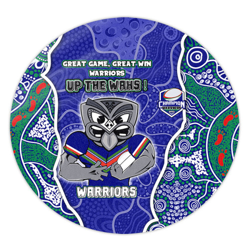 New Zealand Warriors Grand Final Custom Round Rug - Custom New Zealand Warriors With Contemporary Style Of Aboriginal Painting  Round Rug New Zealand Warriors Grand Final Custom Round Rug - Custom New Zealand Warriors With Contemporary Style Of Aboriginal Painting  Round Rug