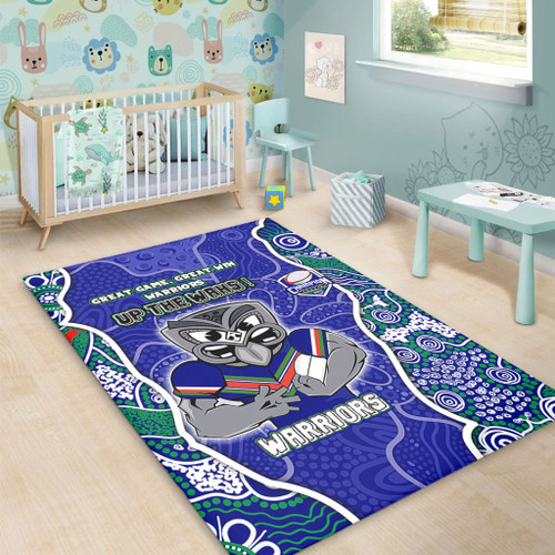 New Zealand Warriors Grand Final Custom Area Rug - Custom New Zealand Warriors With Contemporary Style Of Aboriginal Painting  Area Rug New Zealand Warriors Grand Final Custom Area Rug - Custom New Zealand Warriors With Contemporary Style Of Aboriginal Painting  Area Rug