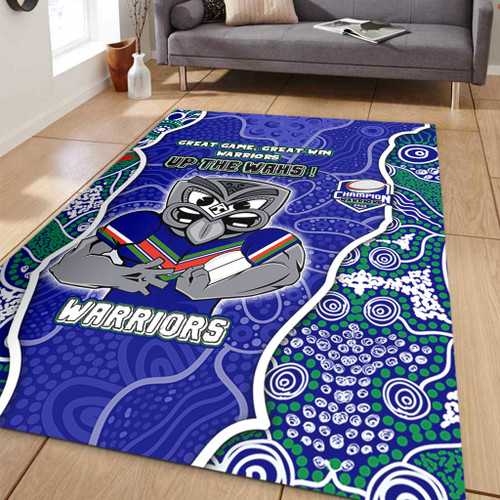 New Zealand Warriors Grand Final Custom Area Rug - Custom New Zealand Warriors With Contemporary Style Of Aboriginal Painting  Area Rug New Zealand Warriors Grand Final Custom Area Rug - Custom New Zealand Warriors With Contemporary Style Of Aboriginal Painting  Area Rug