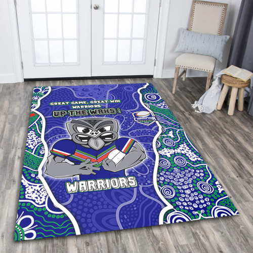 New Zealand Warriors Grand Final Custom Area Rug - Custom New Zealand Warriors With Contemporary Style Of Aboriginal Painting  Area Rug New Zealand Warriors Grand Final Custom Area Rug - Custom New Zealand Warriors With Contemporary Style Of Aboriginal Painting  Area Rug