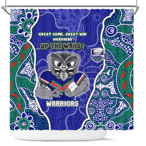 New Zealand Warriors Grand Final Custom Shower Curtain - Custom New Zealand Warriors With Contemporary Style Of Aboriginal Painting  Shower Curtain