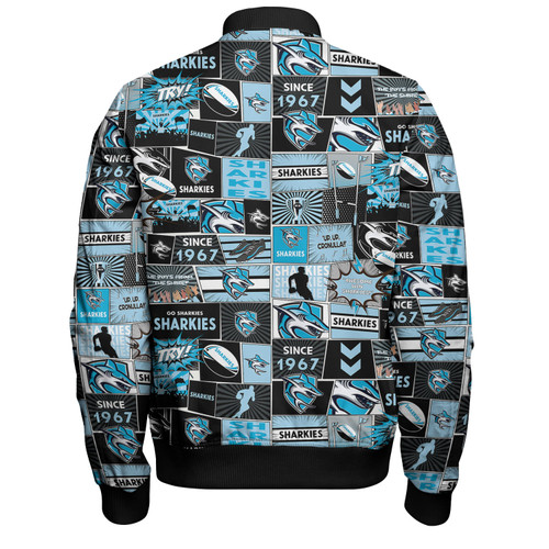 Cronulla-Sutherland Sharks Bomber Jacket - Team Of Us Die Hard Fan Supporters Comic Style Cronulla-Sutherland Sharks Bomber Jacket - Team Of Us Die Hard Fan Supporters Comic Style
