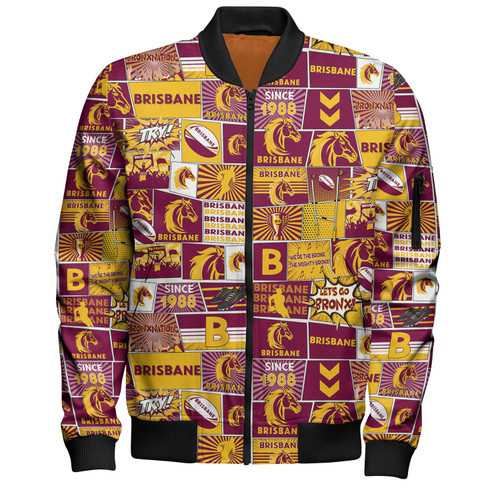 Brisbane Broncos Bomber Jacket - Team Of Us Die Hard Fan Supporters Comic Style