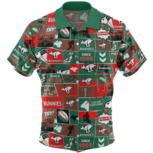 South Sydney Rabbitohs Hawaiian Shirt - Team Of Us Die Hard Fan Supporters Comic Style