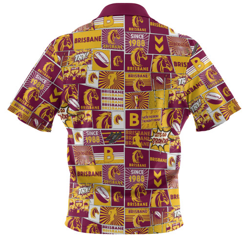 Brisbane Broncos Hawaiian Shirt - Team Of Us Die Hard Fan Supporters Comic Style Brisbane Broncos Hawaiian Shirt - Team Of Us Die Hard Fan Supporters Comic Style