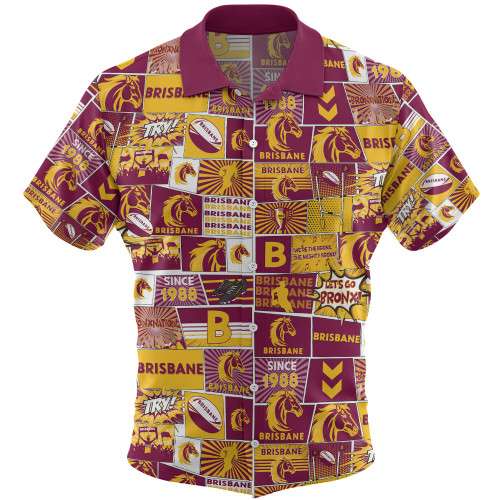 Brisbane Broncos Hawaiian Shirt - Team Of Us Die Hard Fan Supporters Comic Style