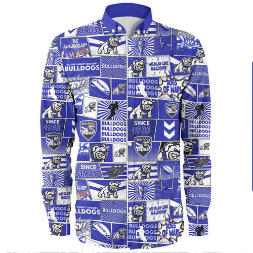 Canterbury-Bankstown Bulldogs Long Sleeve Shirt - Team Of Us Die Hard Fan Supporters Comic Style