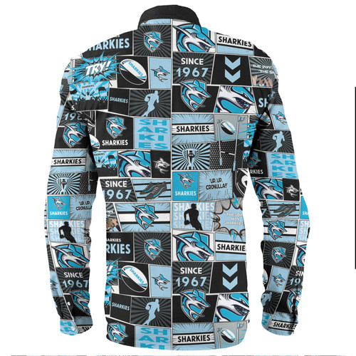 Cronulla-Sutherland Sharks Long Sleeve Shirt - Team Of Us Die Hard Fan Supporters Comic Style Cronulla-Sutherland Sharks Long Sleeve Shirt - Team Of Us Die Hard Fan Supporters Comic Style