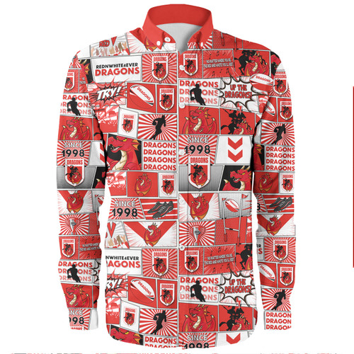 St. George Illawarra Dragons Long Sleeve Shirt - Team Of Us Die Hard Fan Supporters Comic Style