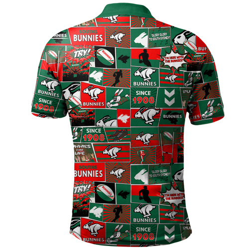 South Sydney Rabbitohs Polo Shirt - Team Of Us Die Hard Fan Supporters Comic Style South Sydney Rabbitohs Polo Shirt - Team Of Us Die Hard Fan Supporters Comic Style