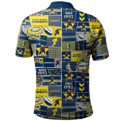 North Queensland Cowboys Polo Shirt - Team Of Us Die Hard Fan Supporters Comic Style North Queensland Cowboys Polo Shirt - Team Of Us Die Hard Fan Supporters Comic Style