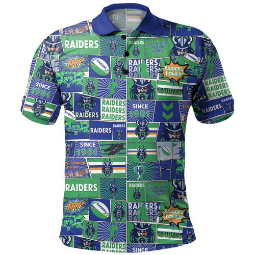 Canberra Raiders Polo Shirt - Team Of Us Die Hard Fan Supporters Comic Style