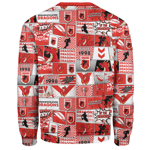 St. George Illawarra Dragons Sweatshirt - Team Of Us Die Hard Fan Supporters Comic Style St. George Illawarra Dragons Sweatshirt - Team Of Us Die Hard Fan Supporters Comic Style