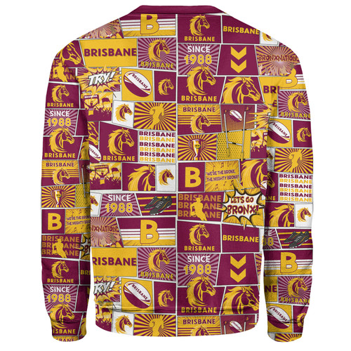 Brisbane Broncos Sweatshirt - Team Of Us Die Hard Fan Supporters Comic Style Brisbane Broncos Sweatshirt - Team Of Us Die Hard Fan Supporters Comic Style