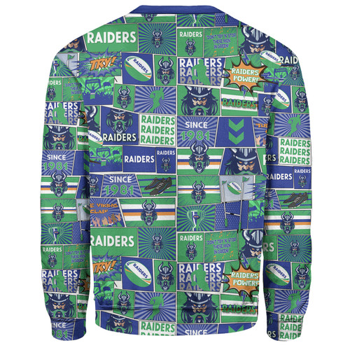Canberra Raiders Sweatshirt - Team Of Us Die Hard Fan Supporters Comic Style Canberra Raiders Sweatshirt - Team Of Us Die Hard Fan Supporters Comic Style