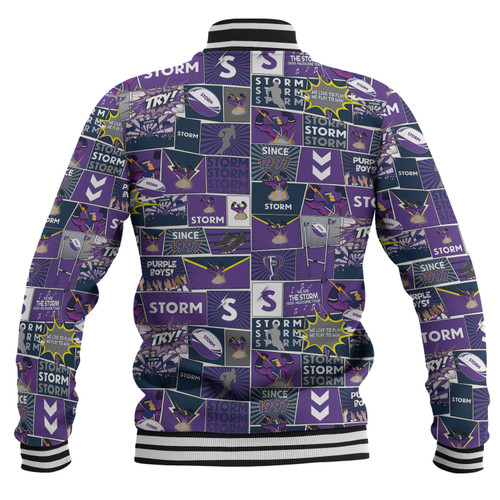 Melbourne Storm Baseball Jacket - Team Of Us Die Hard Fan Supporters Comic Style Melbourne Storm Baseball Jacket - Team Of Us Die Hard Fan Supporters Comic Style