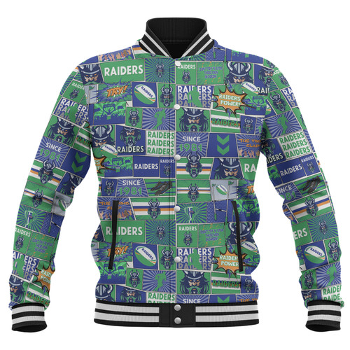 Canberra Raiders Baseball Jacket - Team Of Us Die Hard Fan Supporters Comic Style