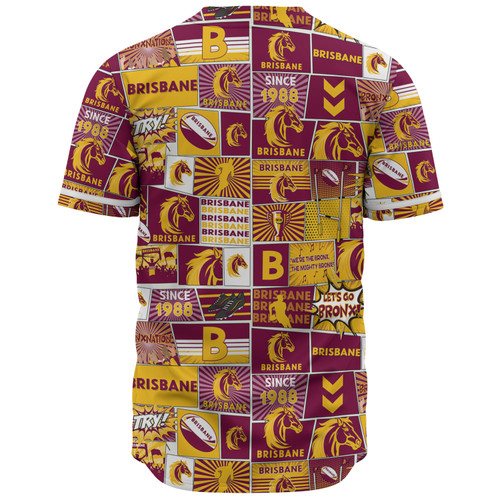 Brisbane Broncos Baseball Shirt - Team Of Us Die Hard Fan Supporters Comic Style Brisbane Broncos Baseball Shirt - Team Of Us Die Hard Fan Supporters Comic Style