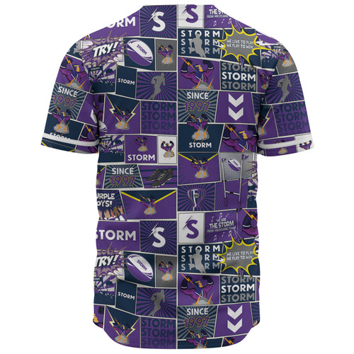 Melbourne Storm Baseball Shirt - Team Of Us Die Hard Fan Supporters Comic Style