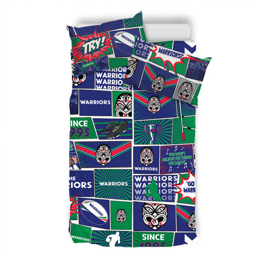 New Zealand Warriors Bedding Set - Team Of Us Die Hard Fan Supporters Comic Style New Zealand Warriors Bedding Set - Team Of Us Die Hard Fan Supporters Comic Style