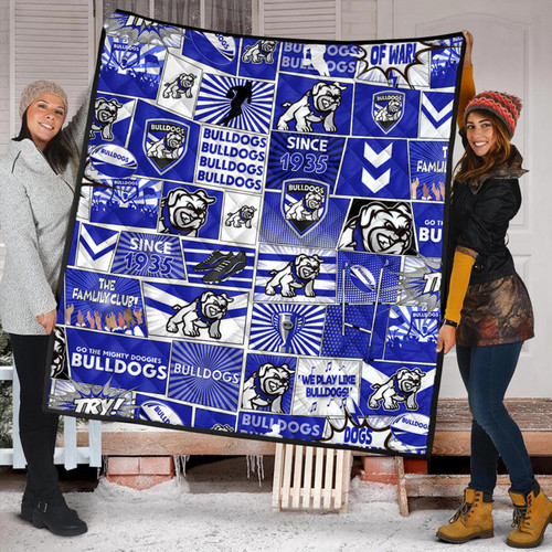 Canterbury-Bankstown Bulldogs Premium Quilt - Team Of Us Die Hard Fan Supporters Comic Style