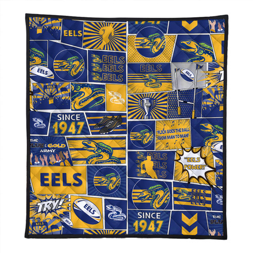 Parramatta Eels Premium Quilt - Team Of Us Die Hard Fan Supporters Comic Style Parramatta Eels Premium Quilt - Team Of Us Die Hard Fan Supporters Comic Style
