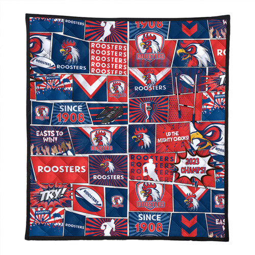 Sydney Roosters Premium Quilt - Team Of Us Die Hard Fan Supporters Comic Style