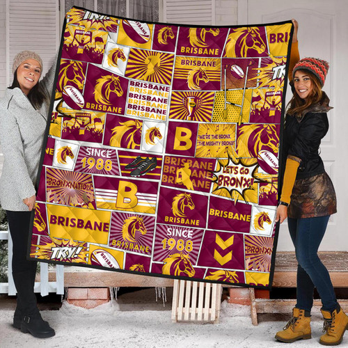 Brisbane Broncos Premium Quilt - Team Of Us Die Hard Fan Supporters Comic Style