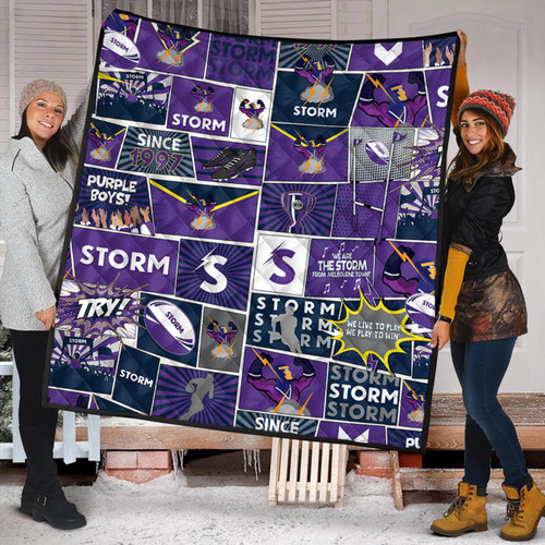 Melbourne Storm Premium Quilt - Team Of Us Die Hard Fan Supporters Comic Style