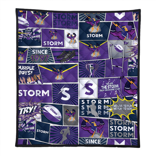 Melbourne Storm Premium Quilt - Team Of Us Die Hard Fan Supporters Comic Style